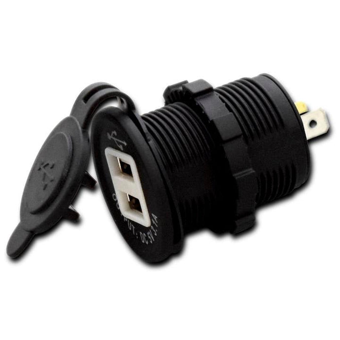 Dual Usb Charging Socket 2.1A - Black AP LED