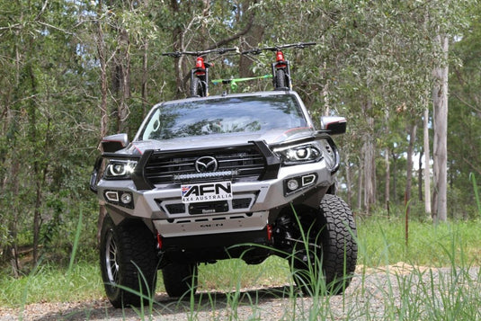 Full Bull Bar Mazda BT50 complete with Fog Light inserts and winch mount. AFN